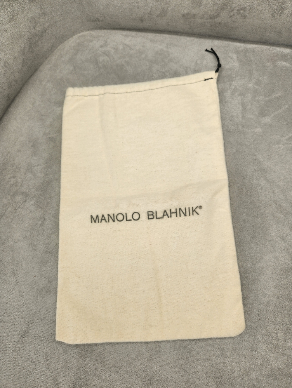 Manolo Blahnik dust bag ivory flanel logo luxury shoes travel comfort designer